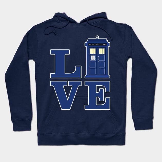 Love The Blue Time Travel Police Public Call Box 2 Hoodie by EDDArt